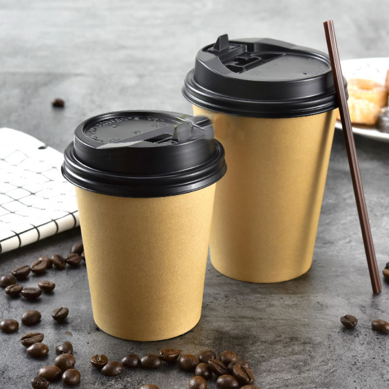 Cúp giấy kraft dùng một lần với nắp