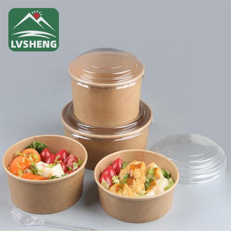 Mỡ bằng chứng bao bì giấy kraft lấy đi hộp ăn trưa salad