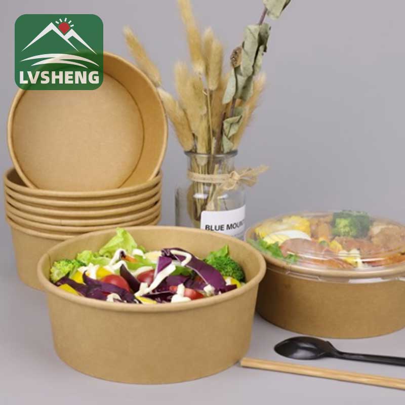 Bát salad Kraft có nắp giấy