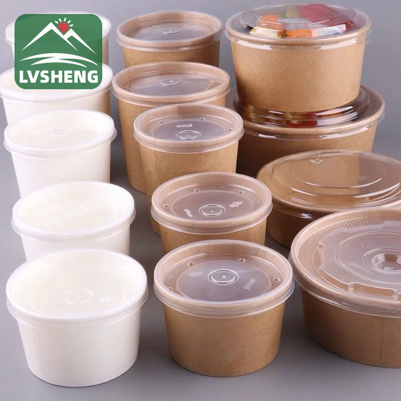 Bát súp giấy kraft trắng